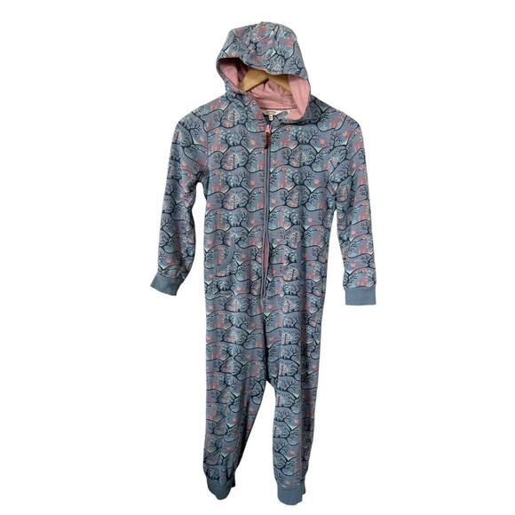 Fat Face Blue Deer Woodland Print One Piece Jumpsuit Sweatsuit 8-9 Years - Picture 1 of 5